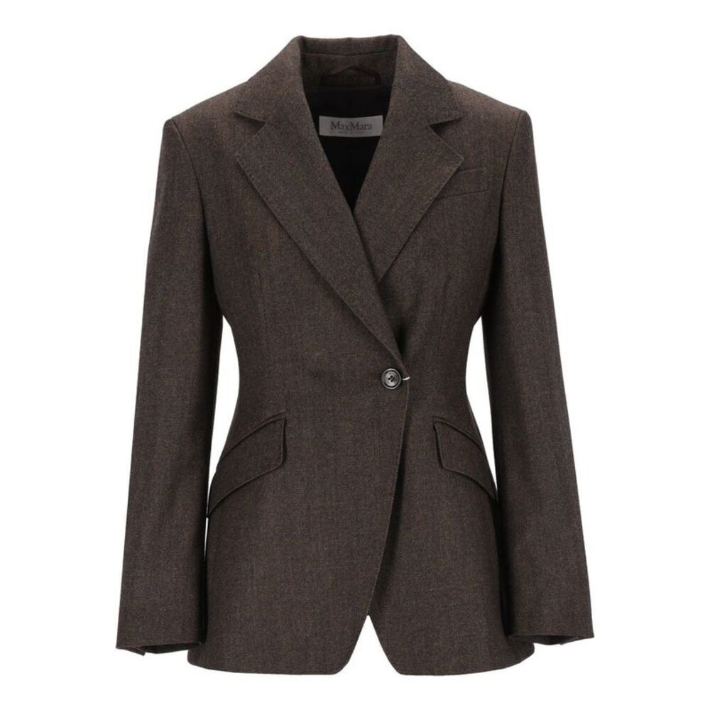 Max Mara Women Fitted Blazer In Denim-Effect Wool